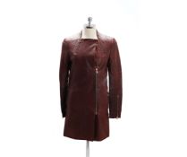 A J BRAND VINTAGE EFFECT LEATHER COAT