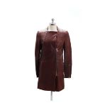 A J BRAND VINTAGE EFFECT LEATHER COAT