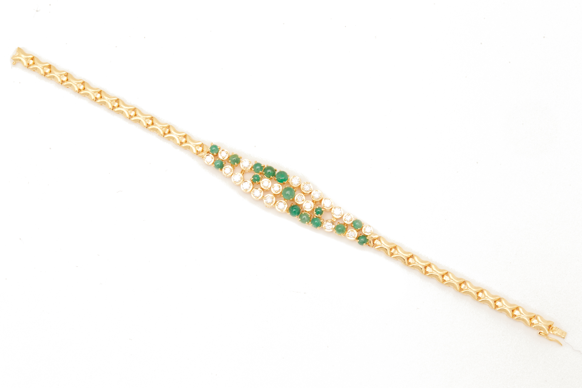 AN EMERALD AND DIAMOND BRACELET - Image 2 of 2