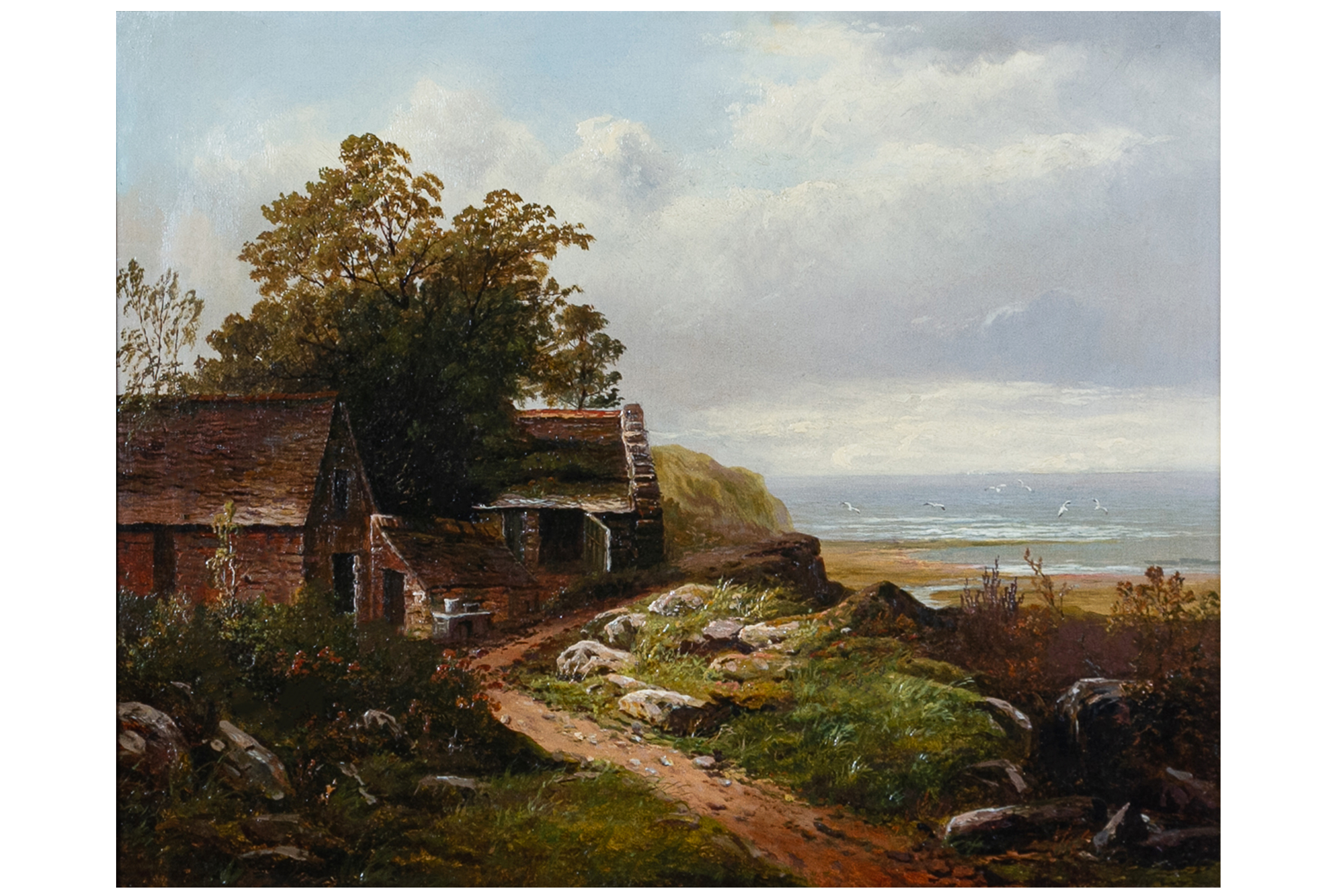 G. BARKER (BRITISH, 19TH CENTURY) - WELSH COASTAL LANDSCAPE - Image 2 of 3