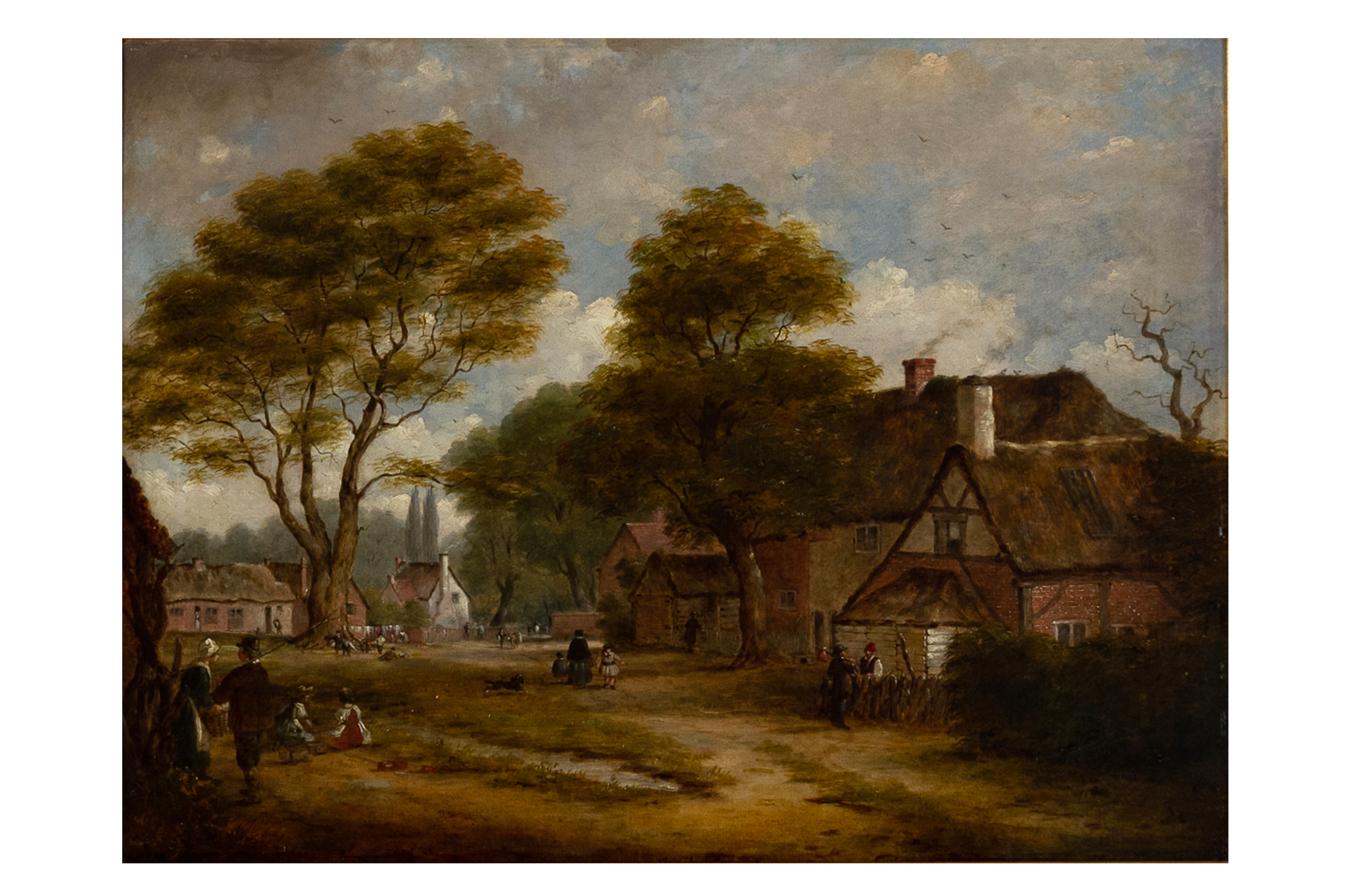 E. WILLIAMS (19TH CENTURY) - A RURAL VILLAGE SCENE - Image 2 of 5