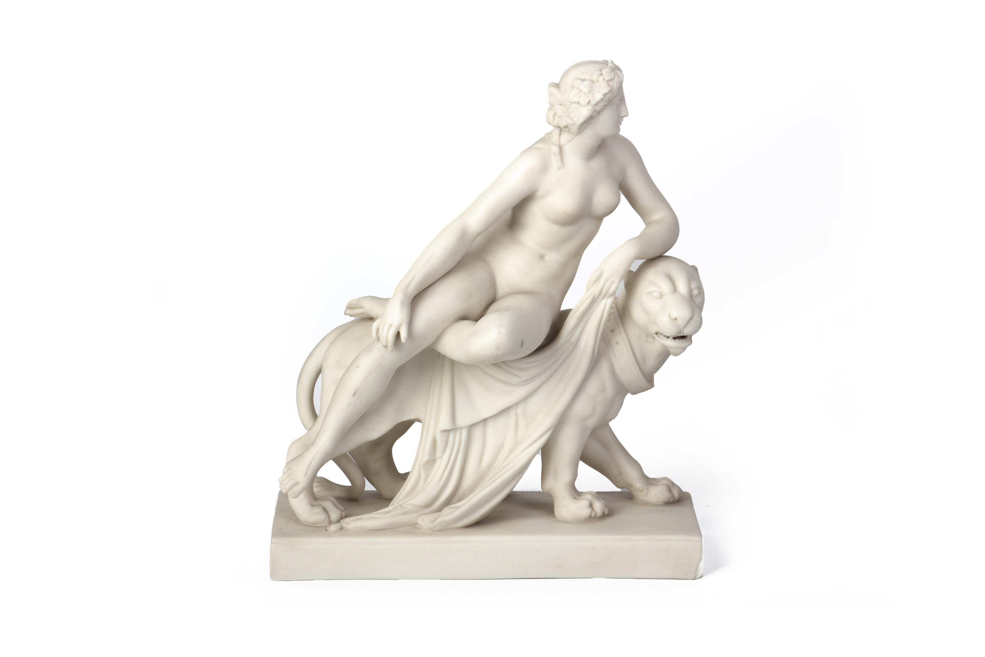 A VICTORIAN PARIAN WARE FIGURE OF ARIADNE AND THE PANTHER - Image 2 of 6