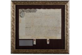 A WILLIAM AND MARY VELLUM LEASE DOCUMENT, 1694