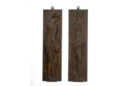 A PAIR OF BARBEDIENNE BRONZE PLAQUES OF CLASSICAL FIGURES