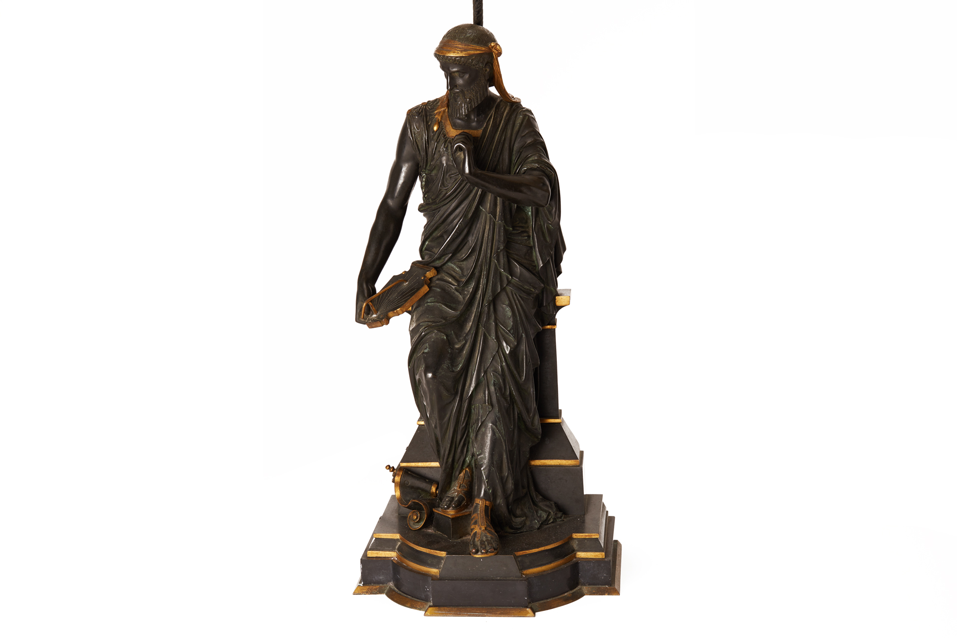 TWO BRONZE CLASSICAL LAMPS - Image 2 of 4