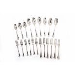 A PART SERVICE OF VICTORIAN SILVER CUTLERY