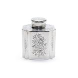 A FRENCH SILVER TEA CADDY