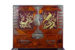 A JAPANESE PARQUETRY AND LACQUER CABINET