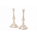 A LARGE PAIR OF AUSTRIAN SILVER CANDLESTICKS