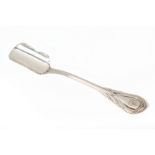 A VICTORIAN SILVER LILY PATTERN STILTON SCOOP