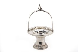 A SMALL SILVER BASKET
