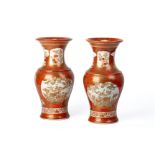 A PAIR OF JAPANESE KUTANI PORCELAIN VASES