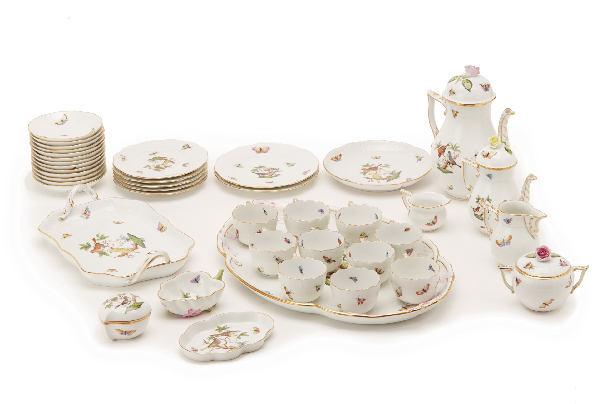 A HEREND PORCELAIN COFFEE SERVICE