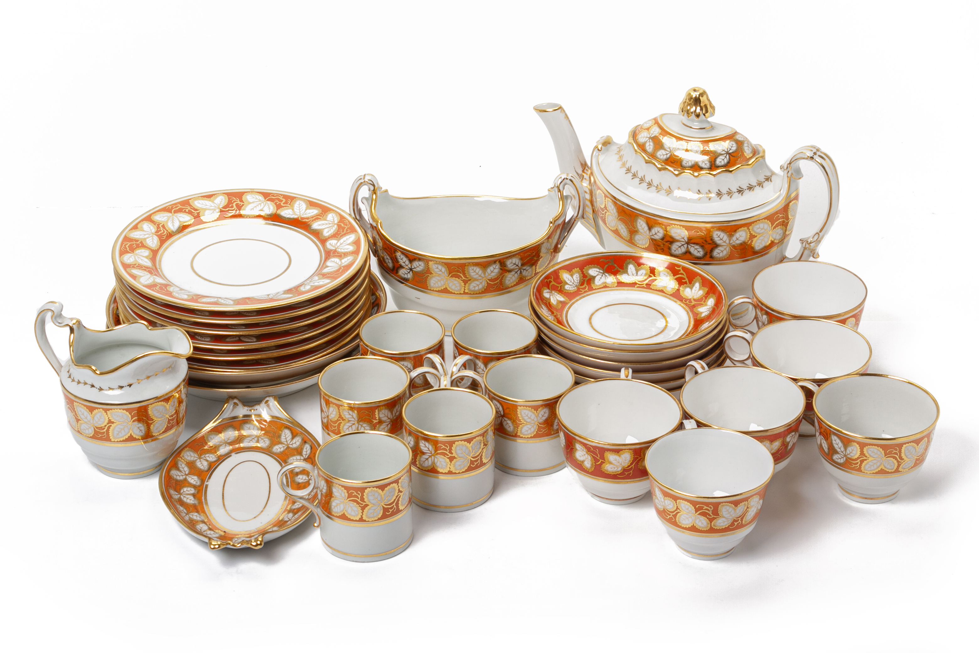 A COMPOSITE SPODE AND BARR WORCESTER TEA SERVICE