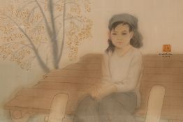 NGUYEN THU (VIETNAMESE, B.1930) - STUDY OF A SEATED GIRL