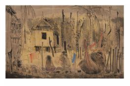 CHEONG SOO PIENG (SINGAPOREAN, 1917-1983) - VILLAGE SCENE