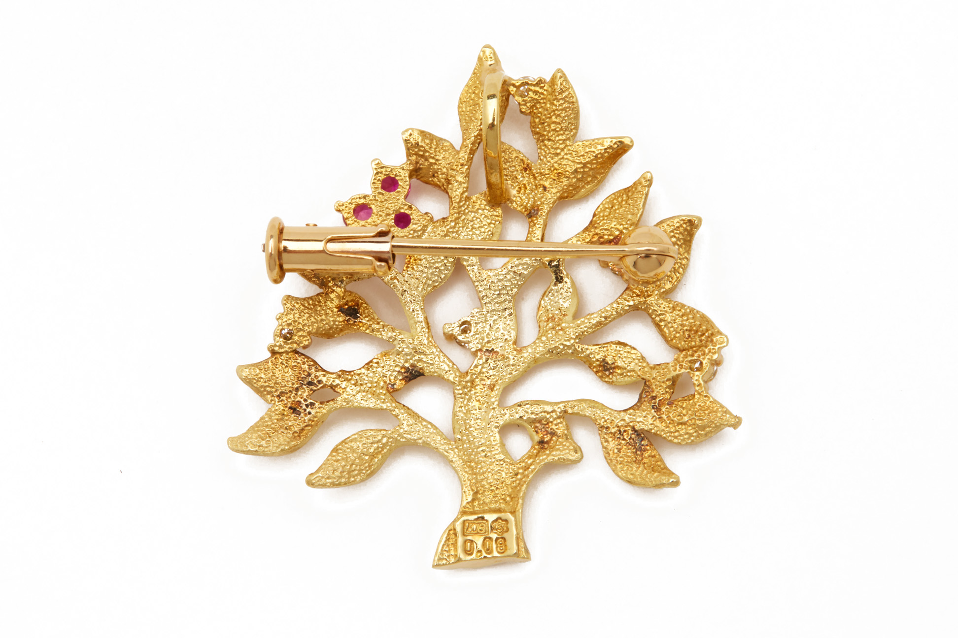 A RUBY AND DIAMOND TREE BROOCH - Image 2 of 2