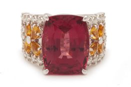 A TOURMALINE AND DIAMOND RING BY TASAKI