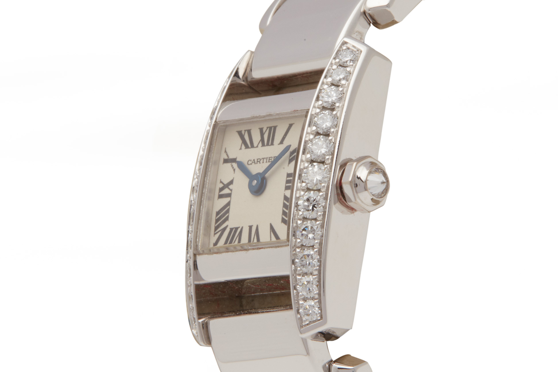 A CARTIER TANKISSIME WHITE GOLD AND DIAMOND BRACELET WATCH - Image 2 of 3