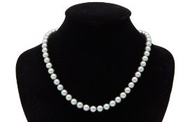 A GREY AKOYA CULTURED PEARL NECKLACE