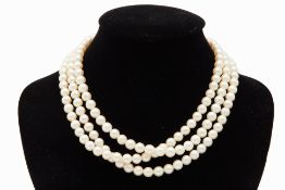 A LONG STRAND AKOYA CULTURED PEARL NECKLACE