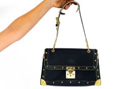 A LOUIS VUITTON SUHALI BLACK LEATHER LE TALENTUEUX BAG