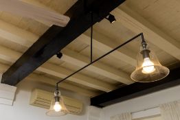 A PAIR OF TWO-LIGHT CEILING LIGHTS