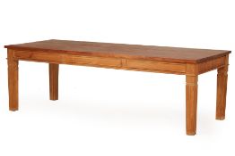 A LARGE WOOD DINING TABLE