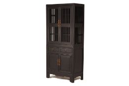 A CHINESE BLACK PAINTED CABINET
