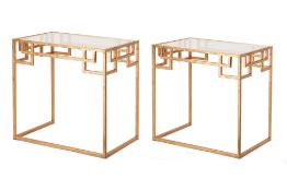 A PAIR OF CONTEMPORARY GLASS SIDE TABLES
