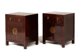 A PAIR OF CHINESE BEDSIDE CABINETS