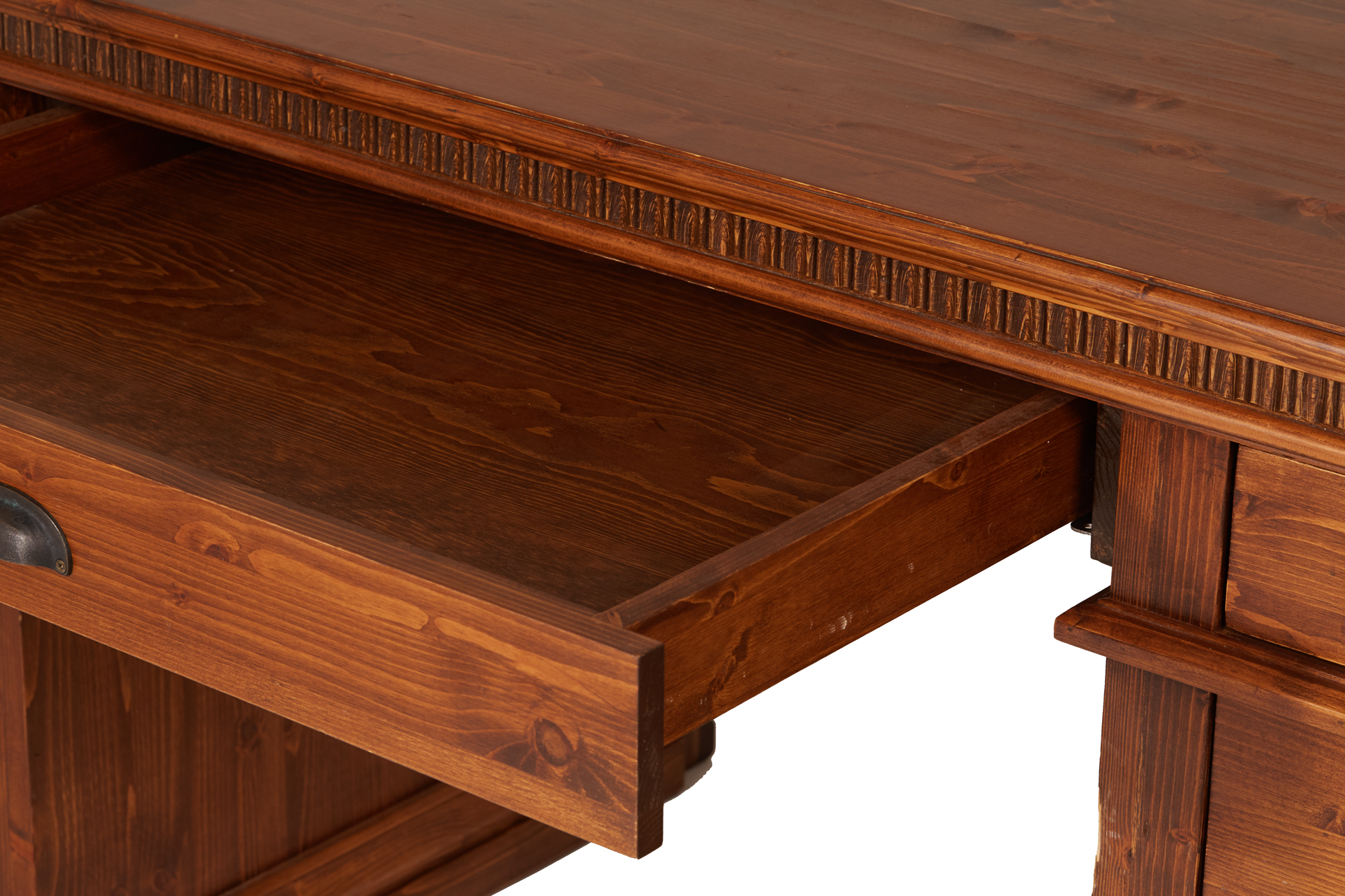 A LARGE PINE TWIN PEDESTAL DESK - Image 2 of 2