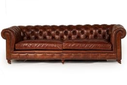 A TIMOTHY OULTON LEATHER CHESTERFIELD TYPE SOFA (2)