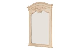 A WHITE PAINTED WALL MIRROR