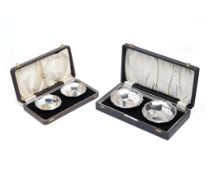 TWO PAIRS OF SILVER BONBON DISHES