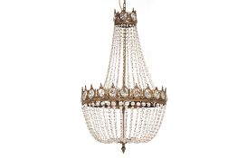 A FRENCH CUT GLASS CHANDELIER