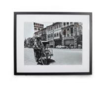 A PHOTOGRAPHIC PRINT OF A TRISHAW, NORTH BRIDGE ROAD