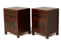 A PAIR OF CHINESE BEDSIDE CABINETS