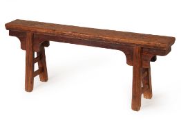 A CHINESE RUSTIC HARDWOOD BENCH