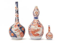 THREE JAPANESE PORCELAIN IMARI VASES