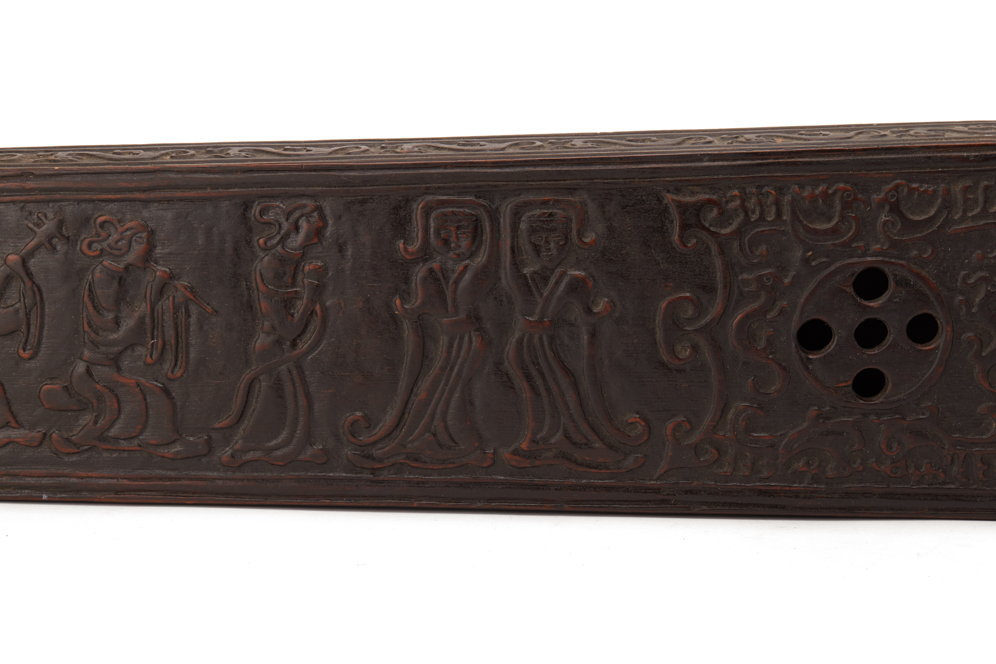 A CHINESE CARVED WOOD STRING INSTRUMENT - Image 3 of 3