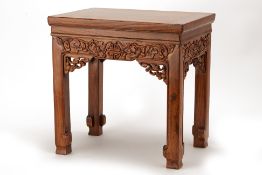 A CHINESE CARVED SIDE TABLE