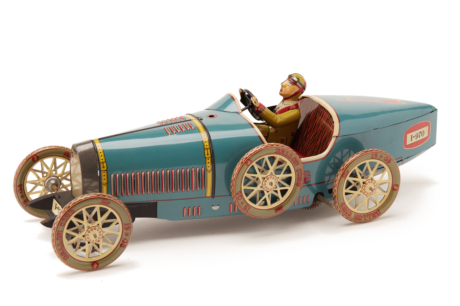 A PAYA REPRODUCTION CLOCKWORK TYPE 35 BUGATTI RACING CAR