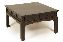 A CHINESE BLACK LACQUER COFFEE TABLE