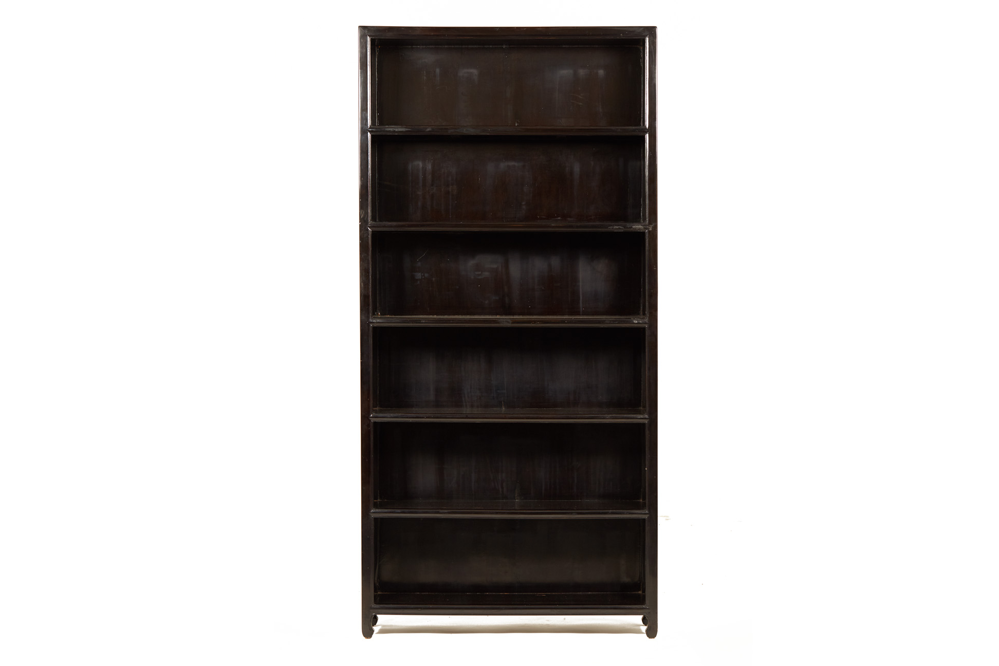 A PAIR OF VIETNAMESE BLACK LACQUERED BOOKSHELVES - Image 2 of 2