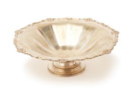 A SILVER PLATED PEDESTAL BOWL