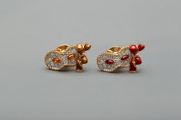 TWO SWAROVSKI MASQUERADE MASK PINS