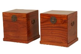 A PAIR OF CAMPHOR WOOD CHESTS