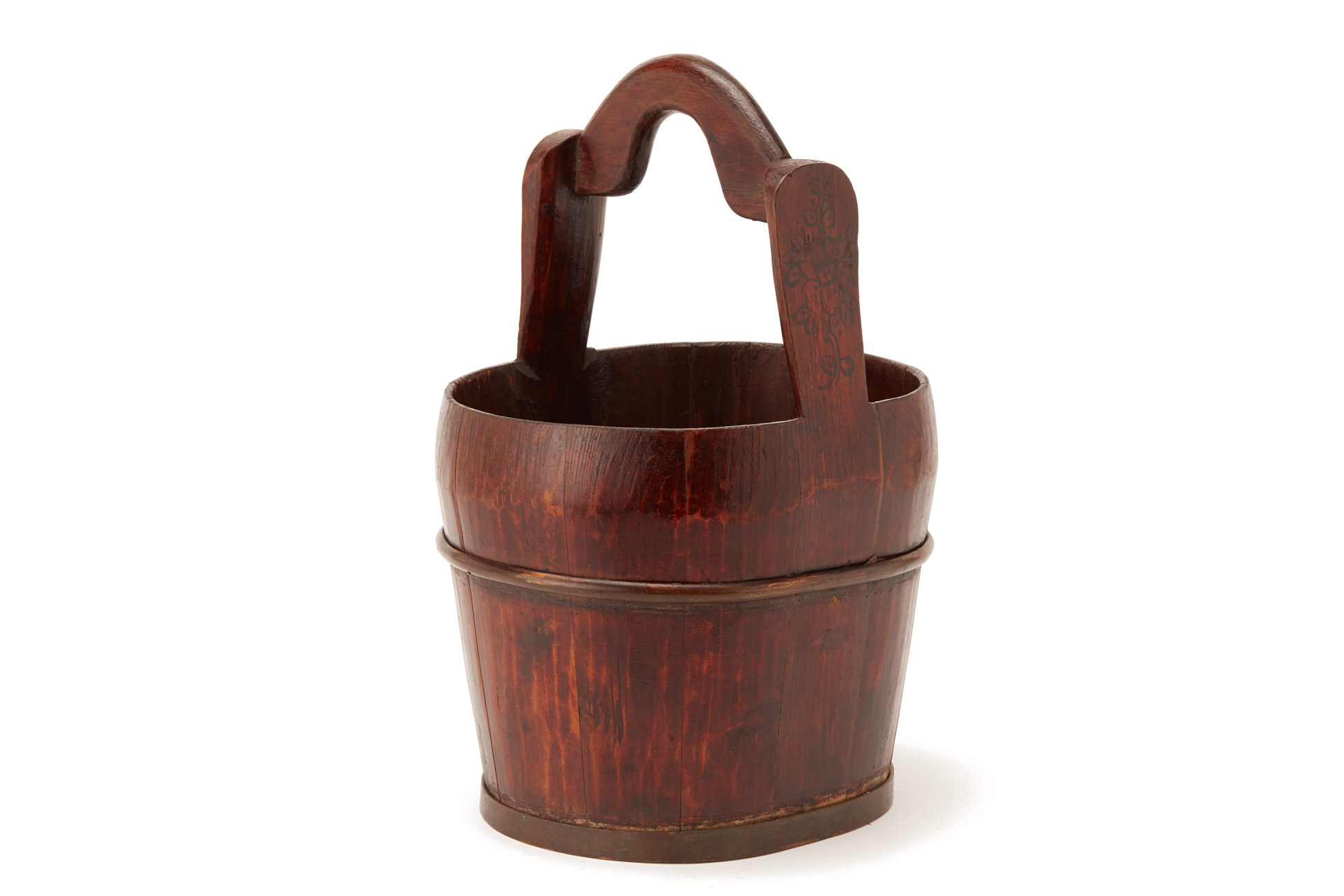 A CHINESE WOODEN WATER/WELL BUCKET