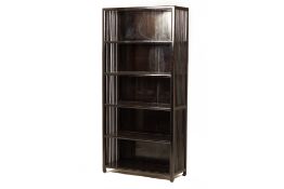 A VIETNAMESE BLACK LACQUERED BOOKSHELF